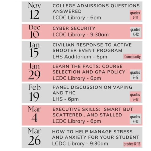 Upcoming programming