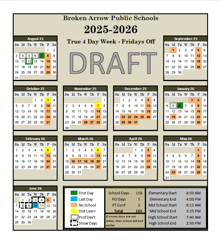 Calendar Draft A