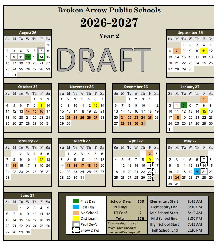 Picture of 26-27 Instructional Calendar