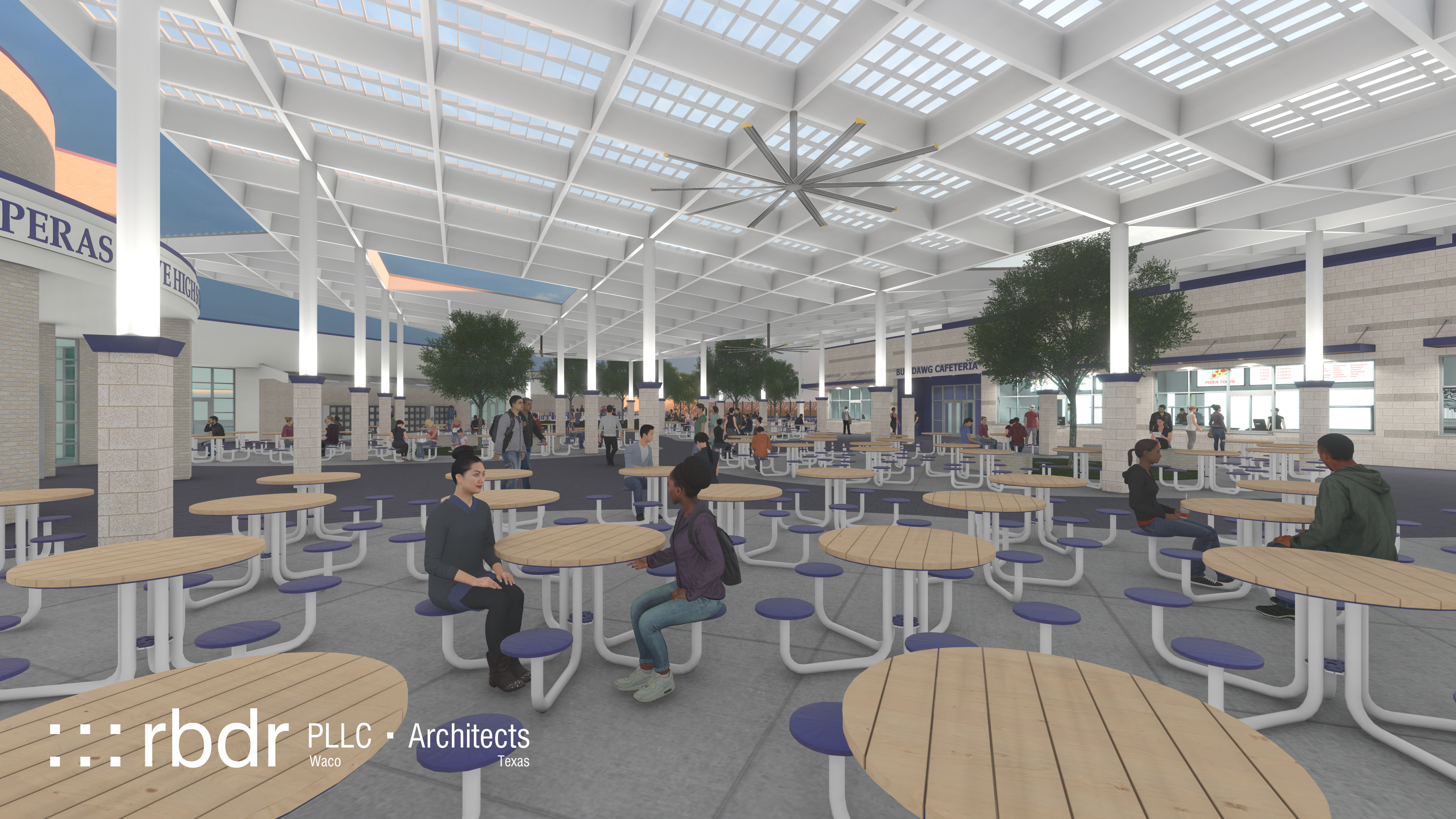 Proposed outdoor eating area near proposed new cafeteria at Copperas Cove High School