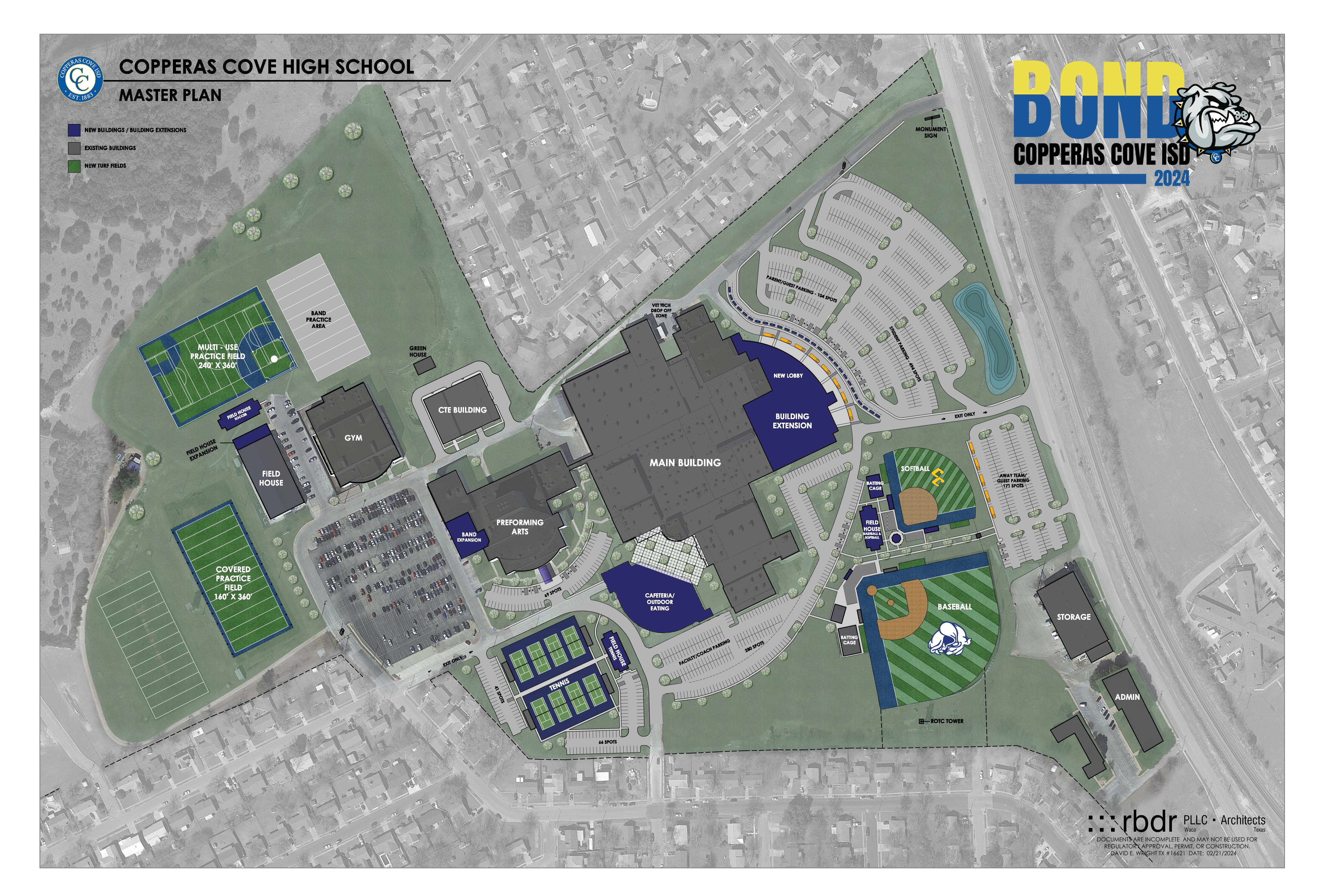 Proposed site map of a renovated Copperas Cove High School. 