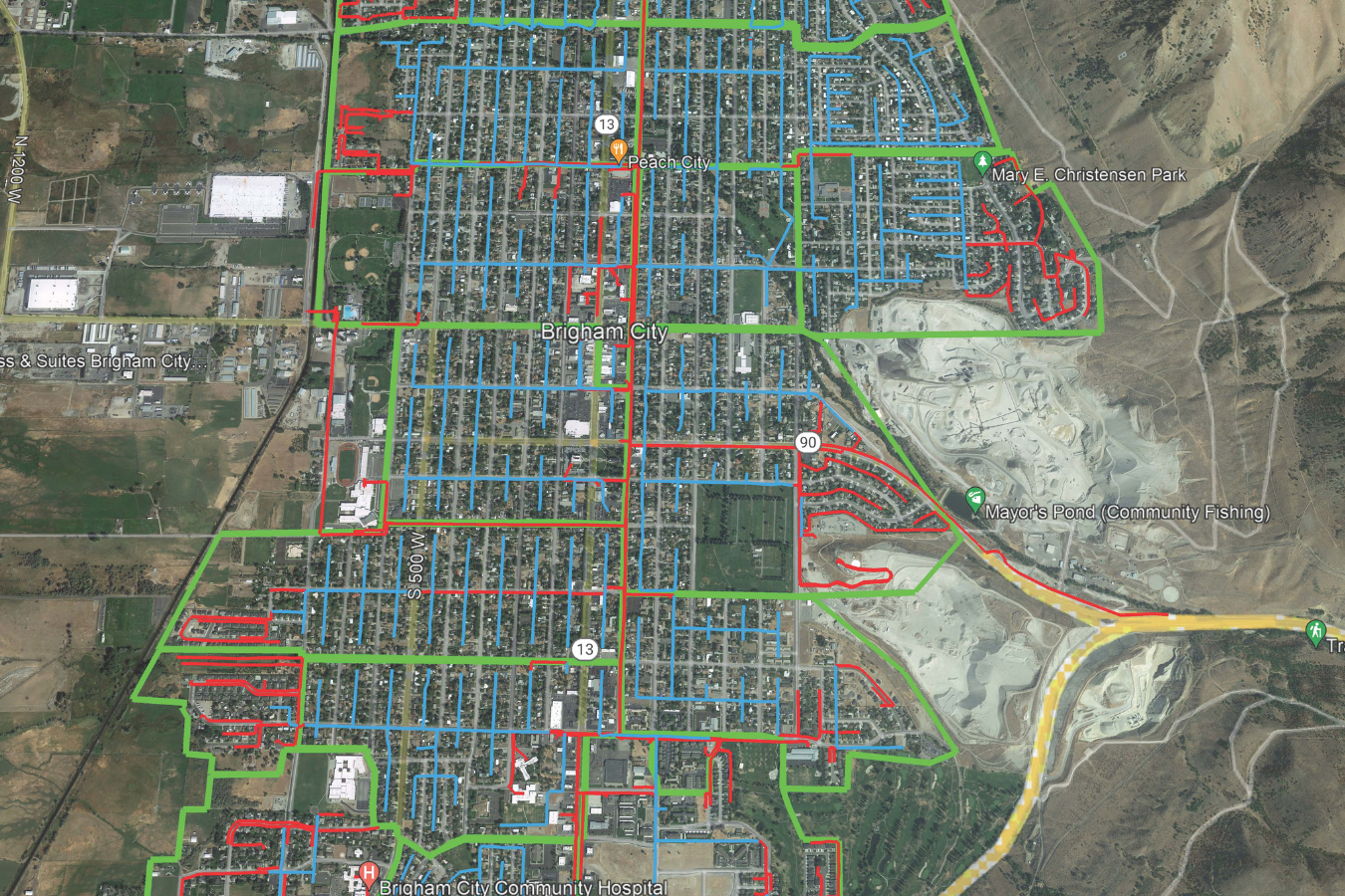 map of the project areas for utility installation