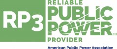 green and white logo acknowledging Brigham City as a Reliable Public Power Provider