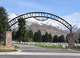 decorative arch on the east side of Cemetery