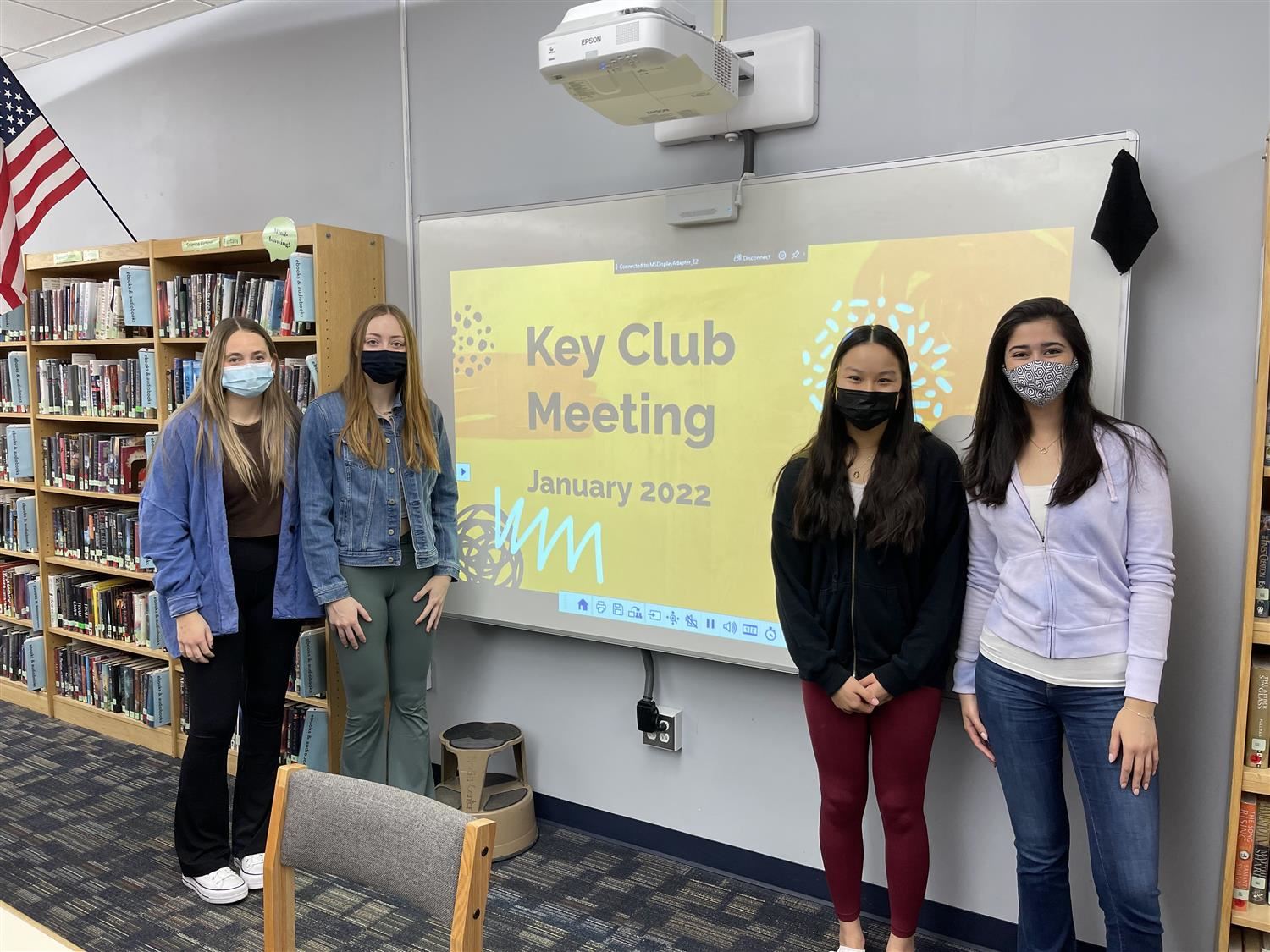 Key Club students at January 2022 Meeting