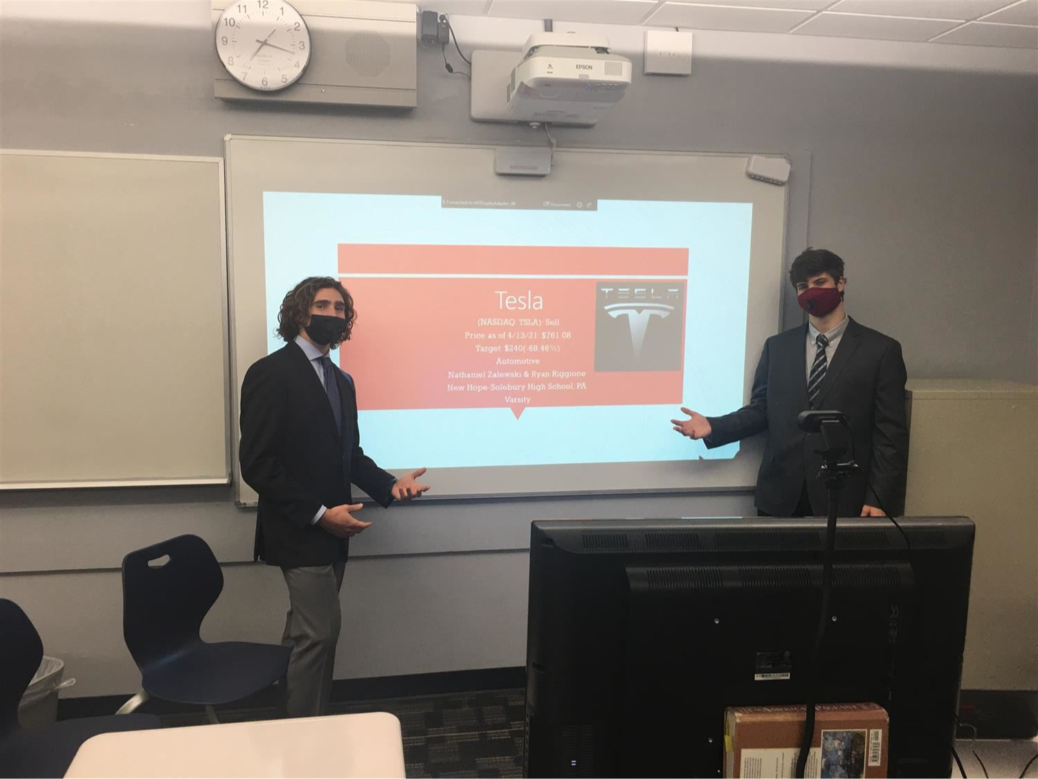 Lions of Wall Street Comp -students presenting about Tesla