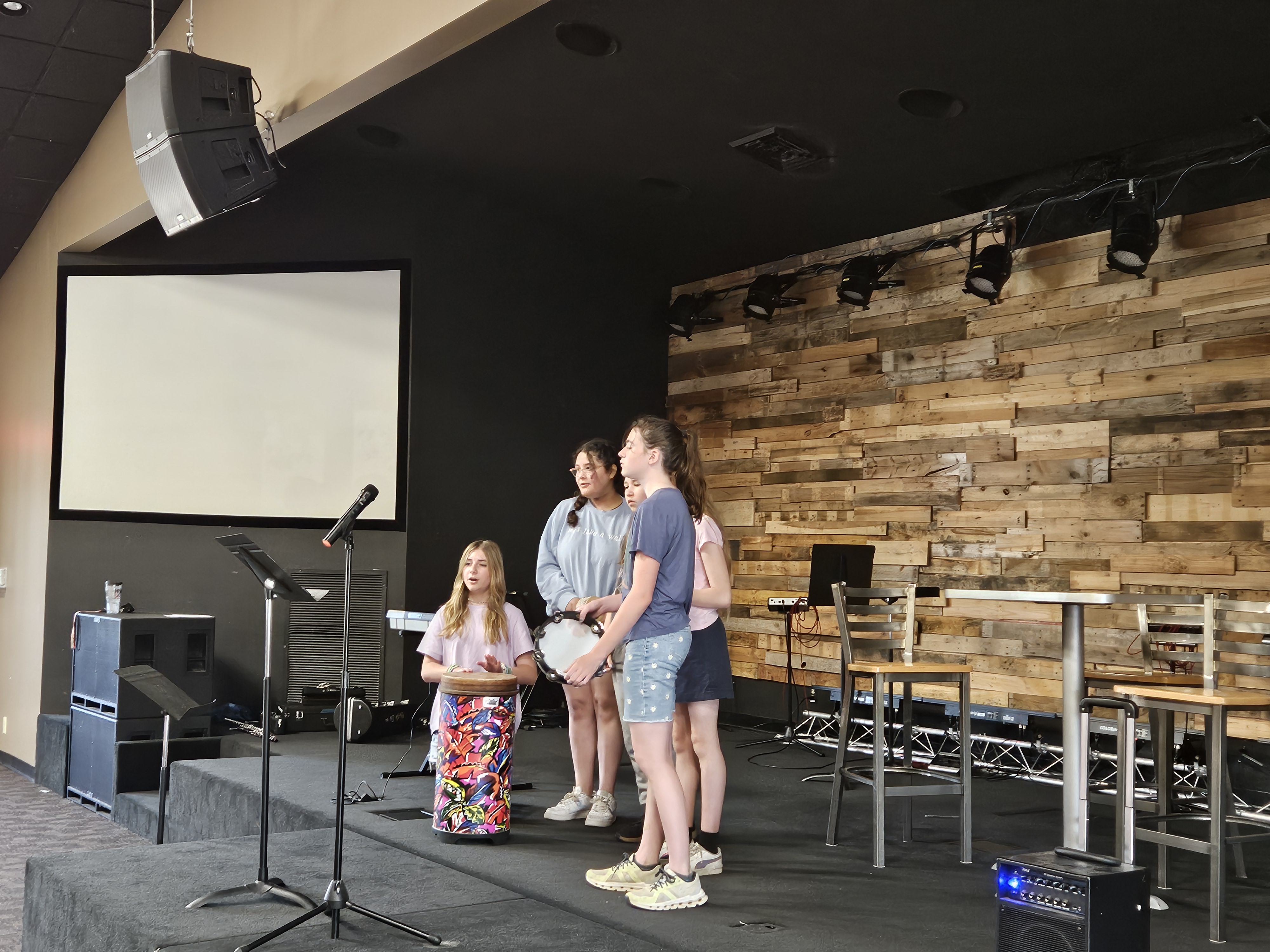 students singing