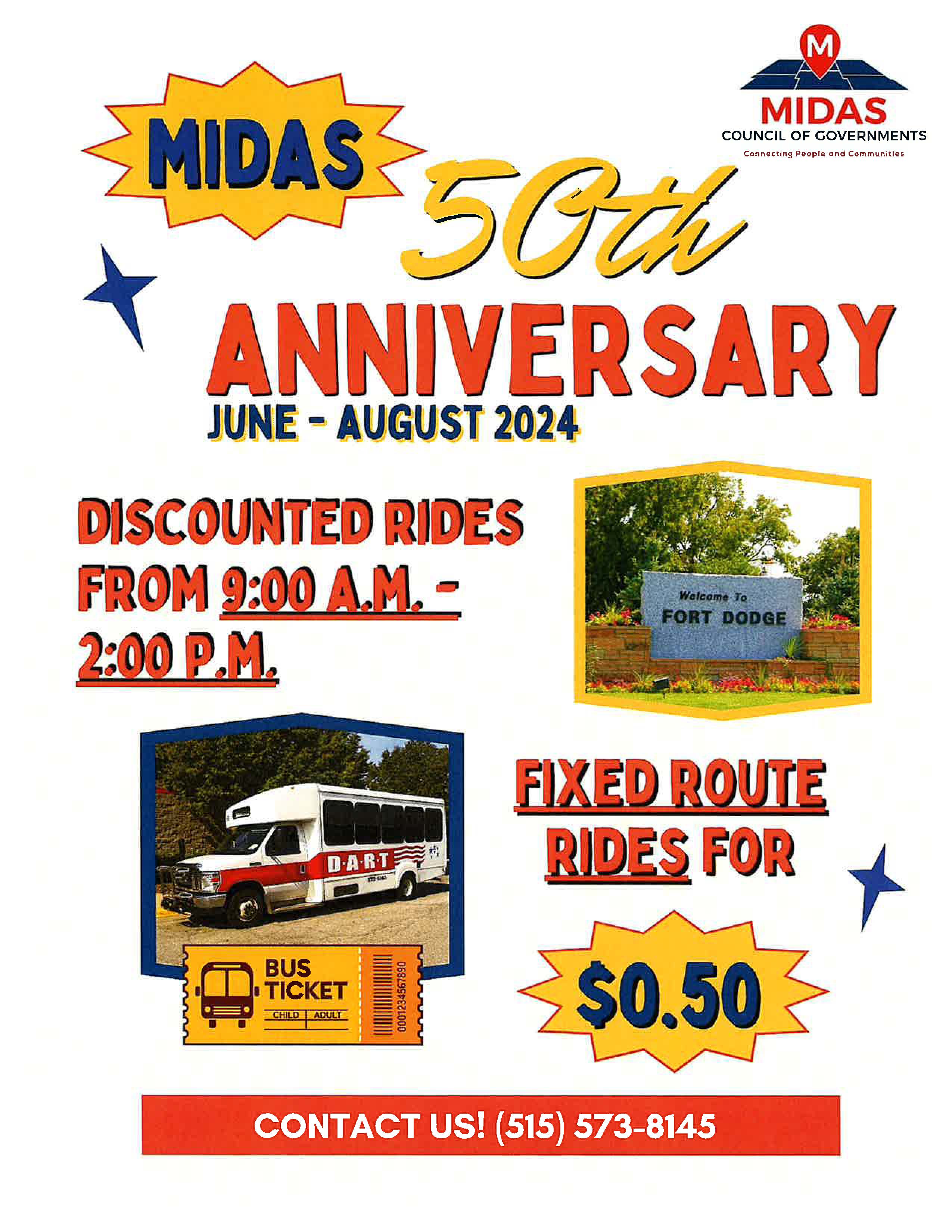Midas Anniversary Bus Rides Flyer