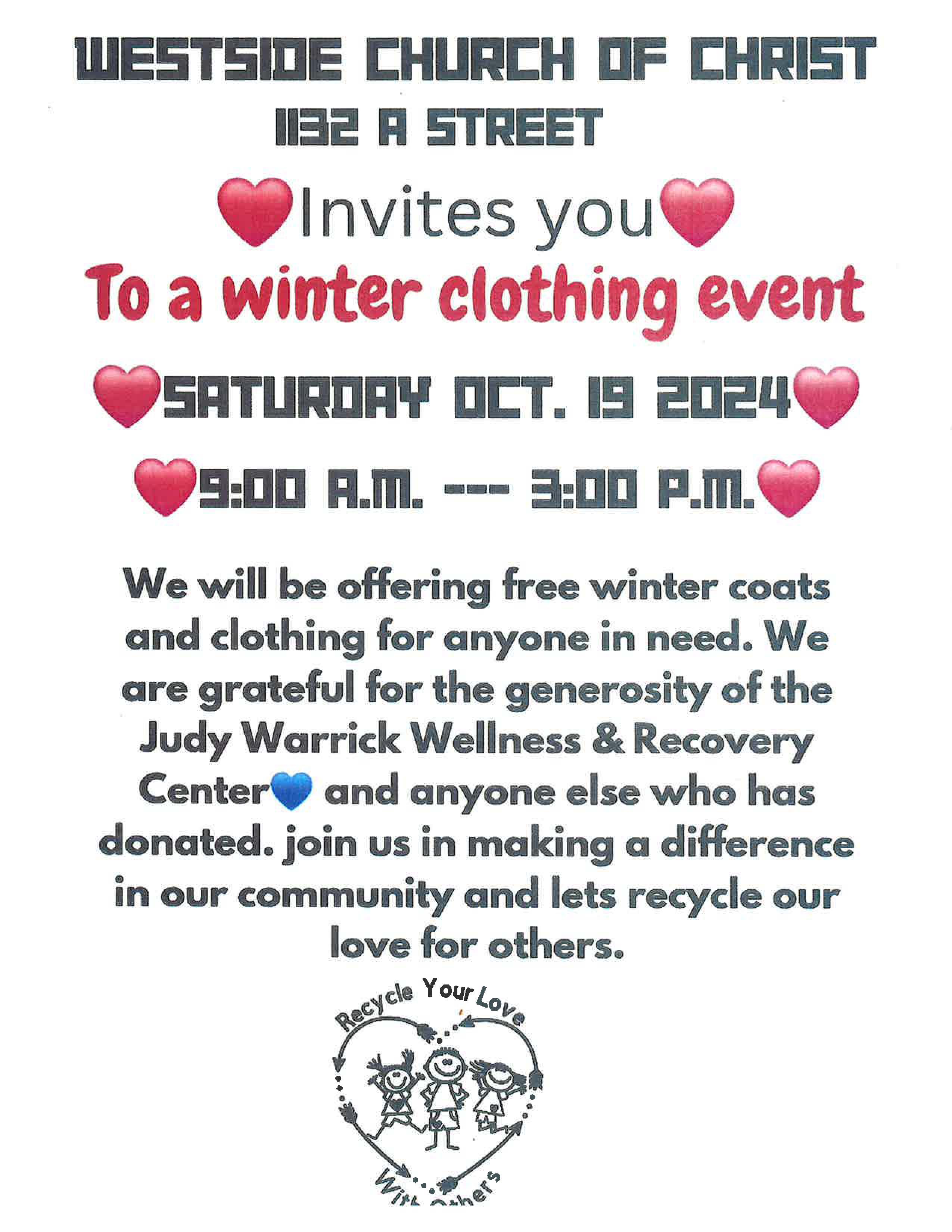 Free clothing event