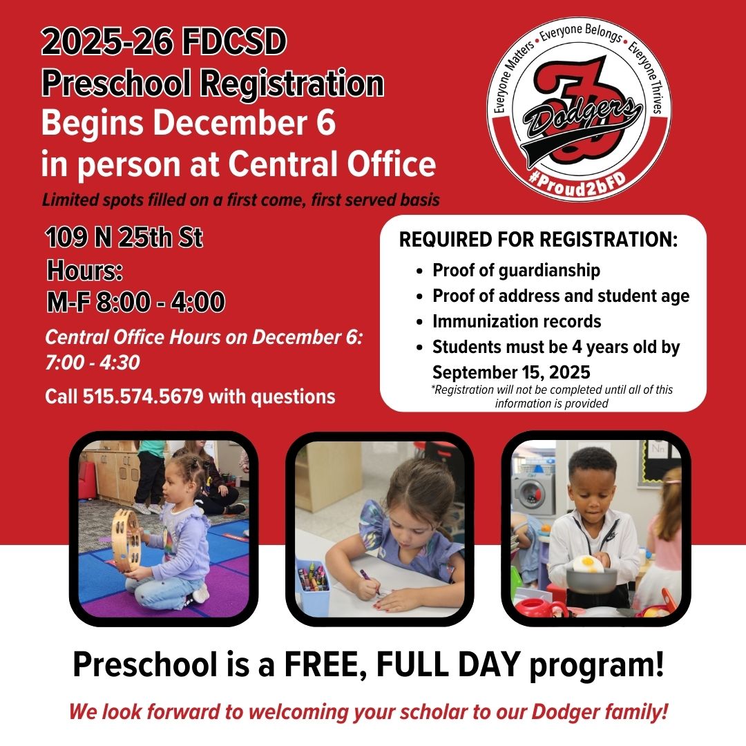 25-26 preschool registration flyer