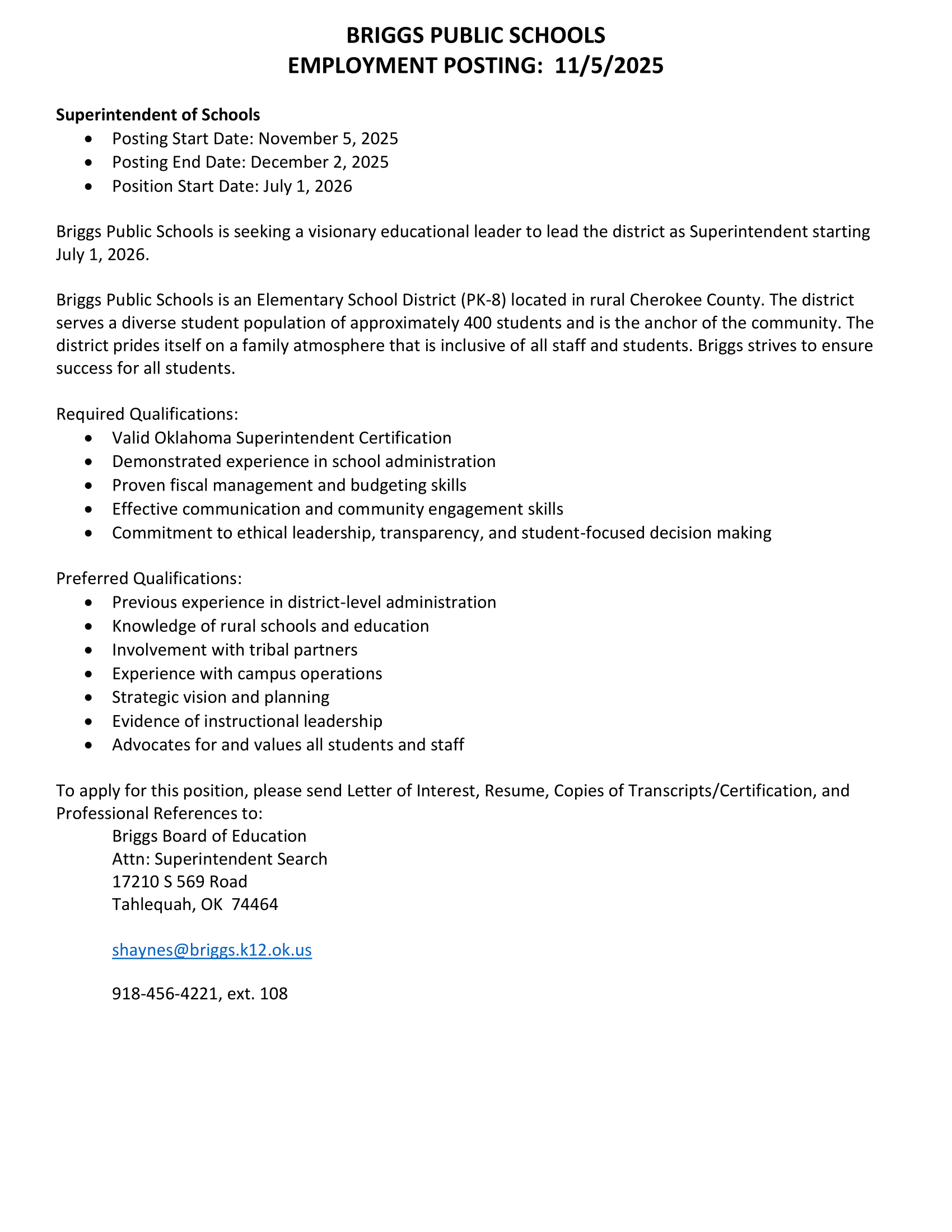 Employment Opportunities