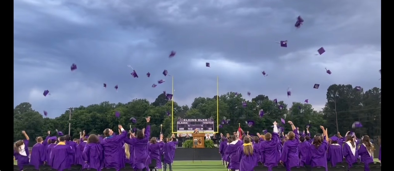 2026 Grads throwing hats