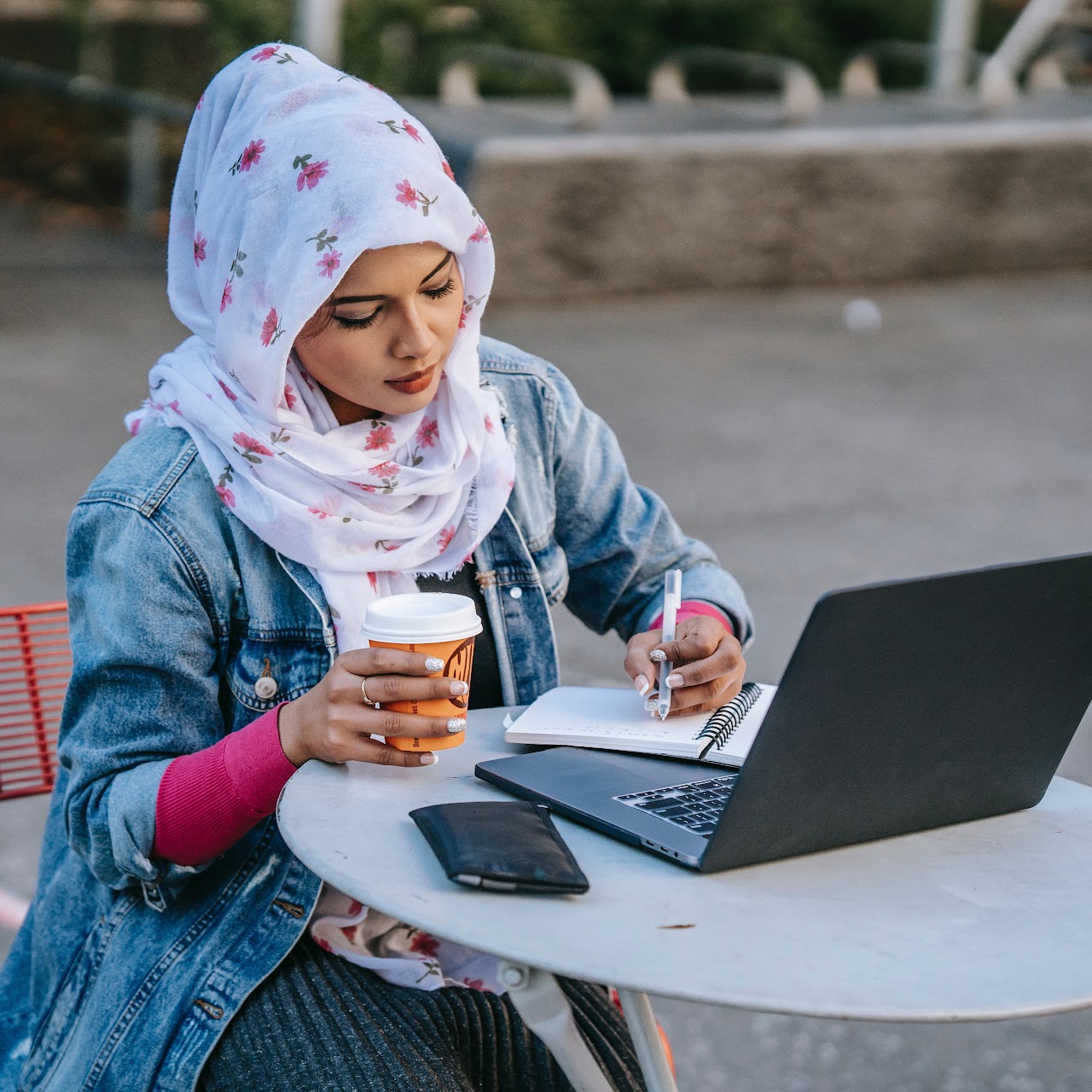 Student working in computer