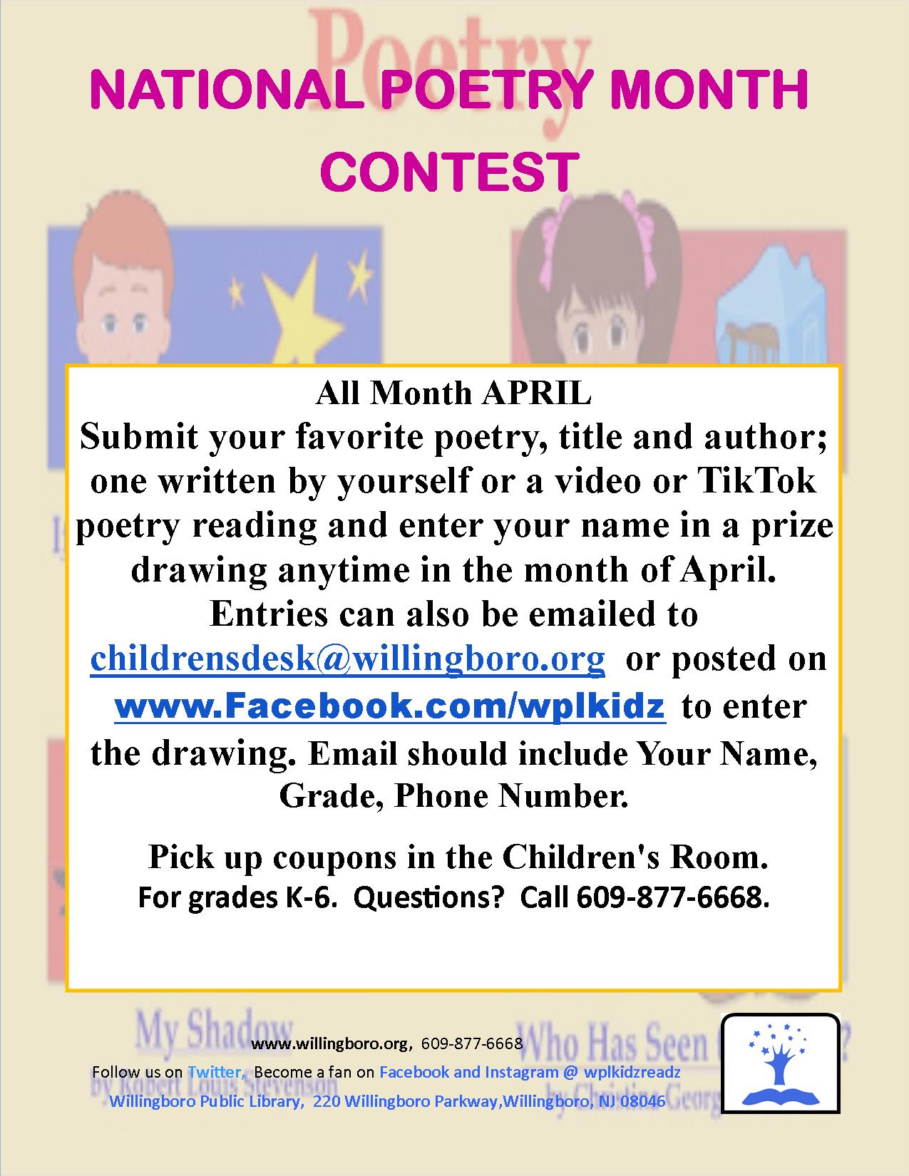 National Poetry Month Contest
