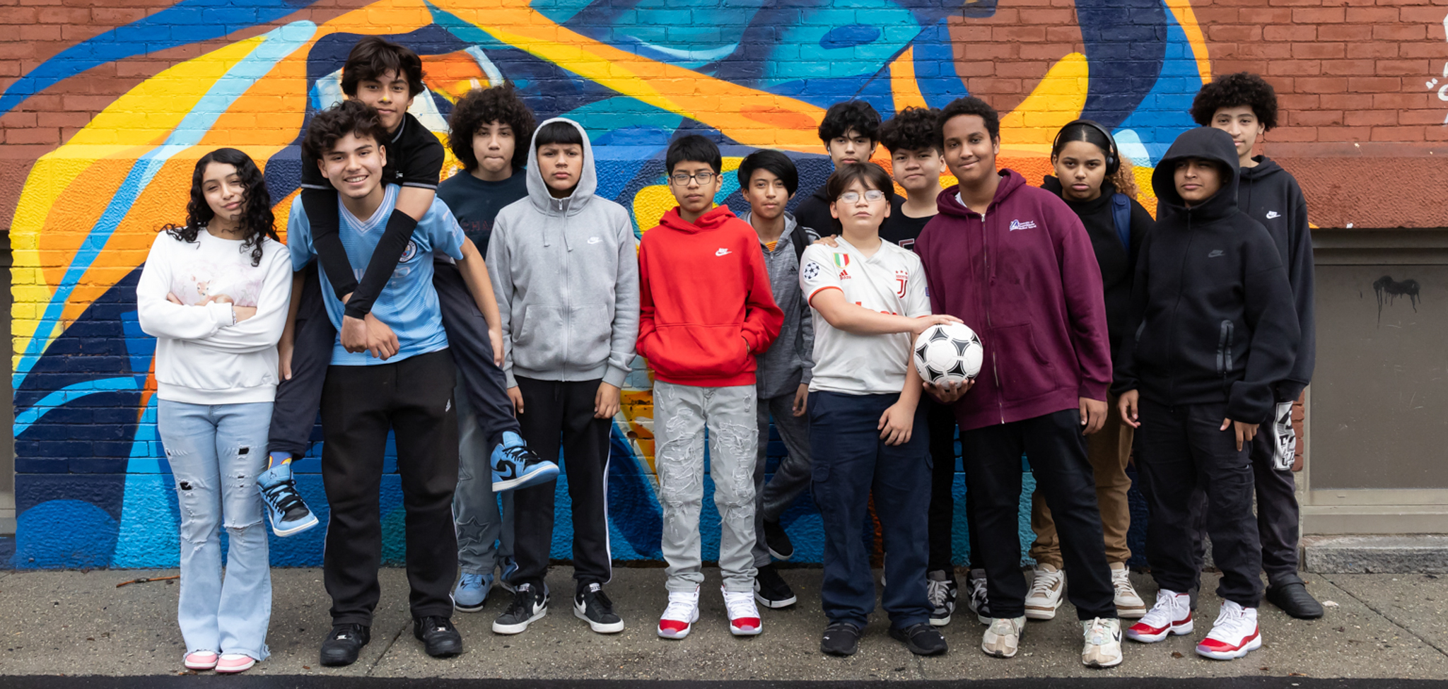 A group of students outside.