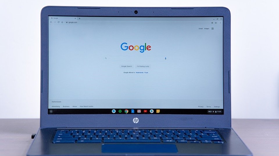 Laptop with google chrome open in a tab