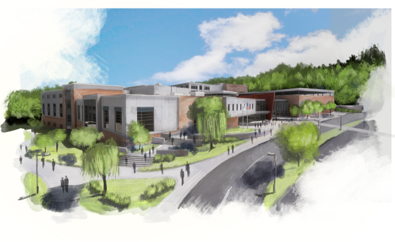 Doherty Memorial New building sketch in colors