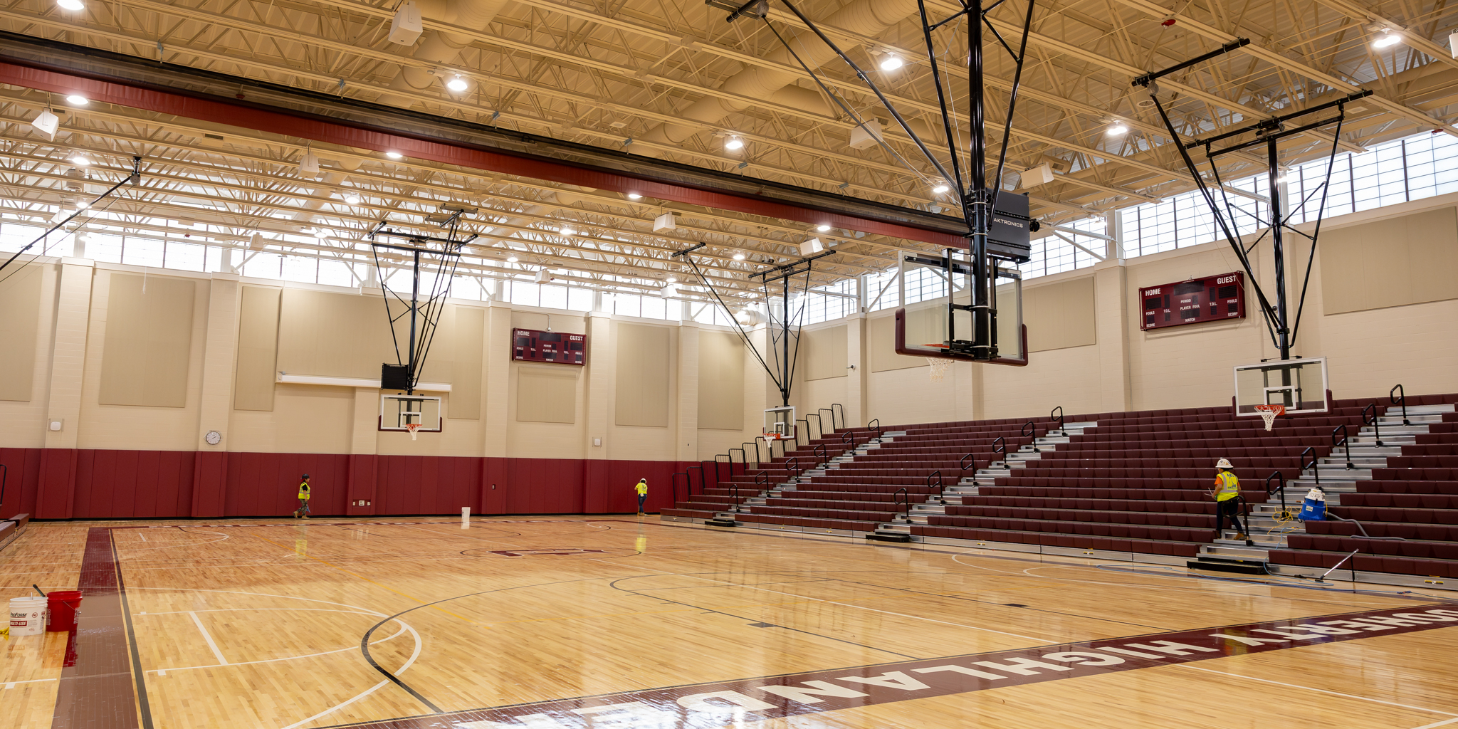 The gymnasium in the new Doherty Memorial High School.