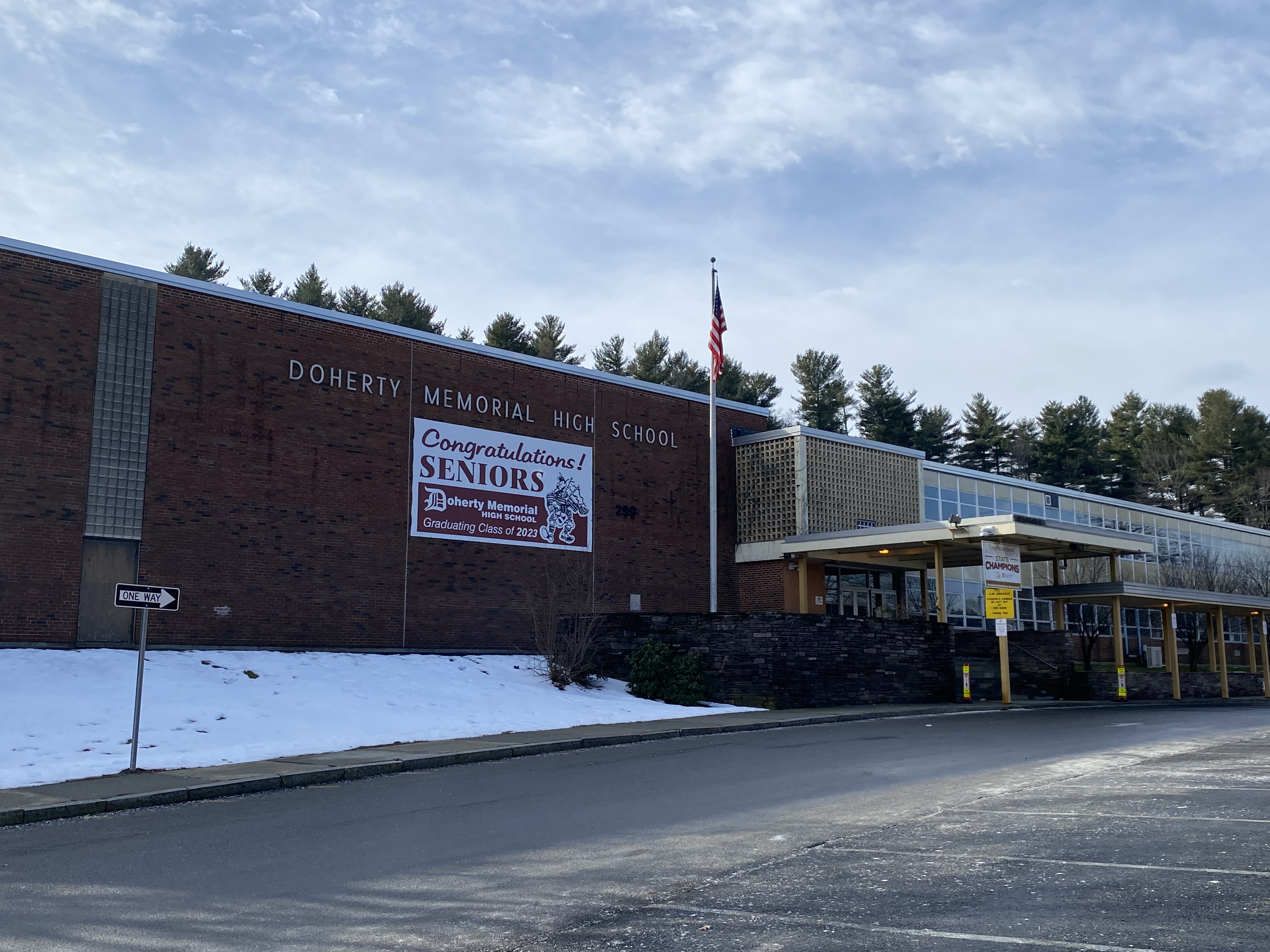 The exterior view of the old Doherty building