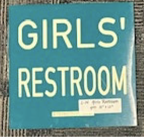 1-piece plastic sign that says Girls Room