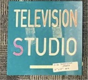 1-piece plastic sign that says Television Studio