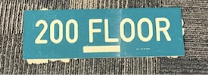 1-piece plastic sign that says 200 Floor