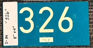 1-piece plastic sign that says 326