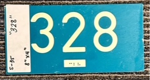 1-piece plastic sign that says 328