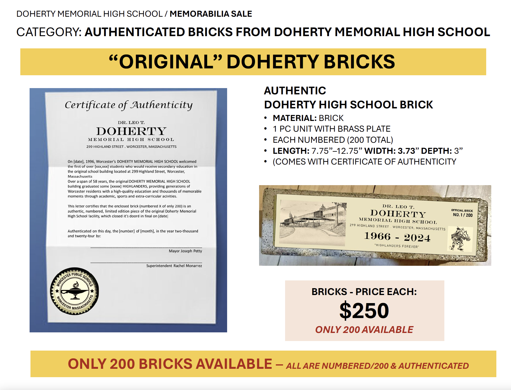 A visual description of the details of the authenticated bricks. Please read the text on this page for the same information.