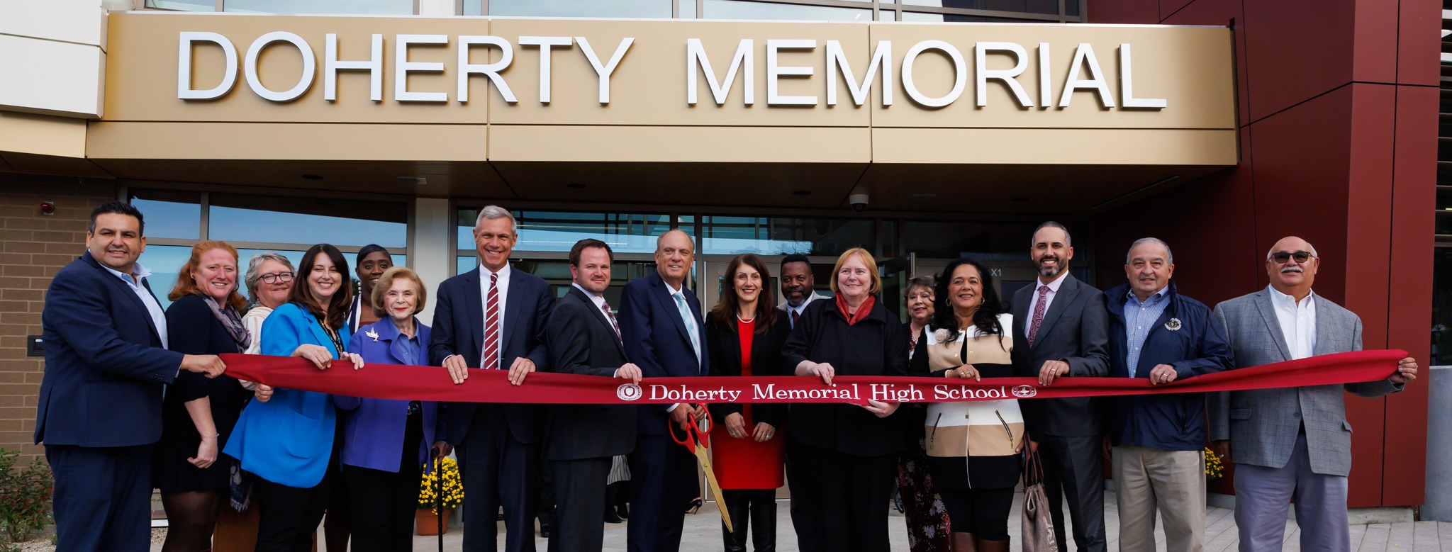 Ribbon cutting ceremony at Doherty Memorial High School. 