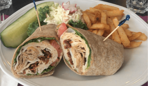 chicken wrap with fries