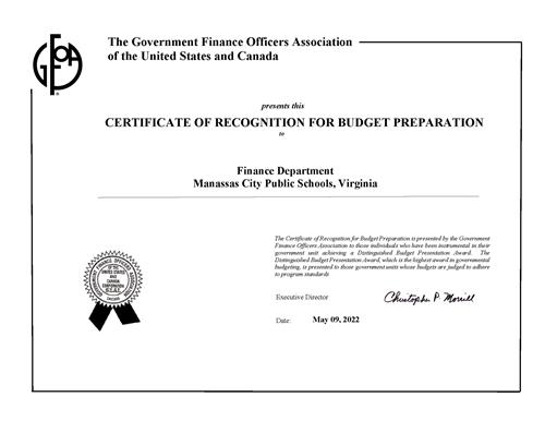 GFOA Certificate 2021