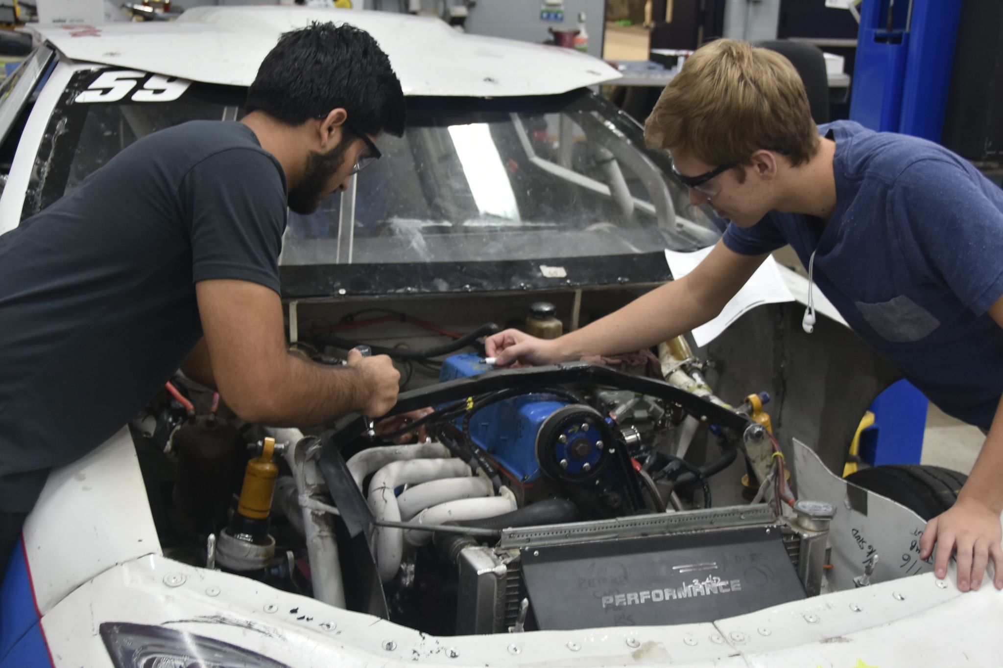 Two Students at mechanic class