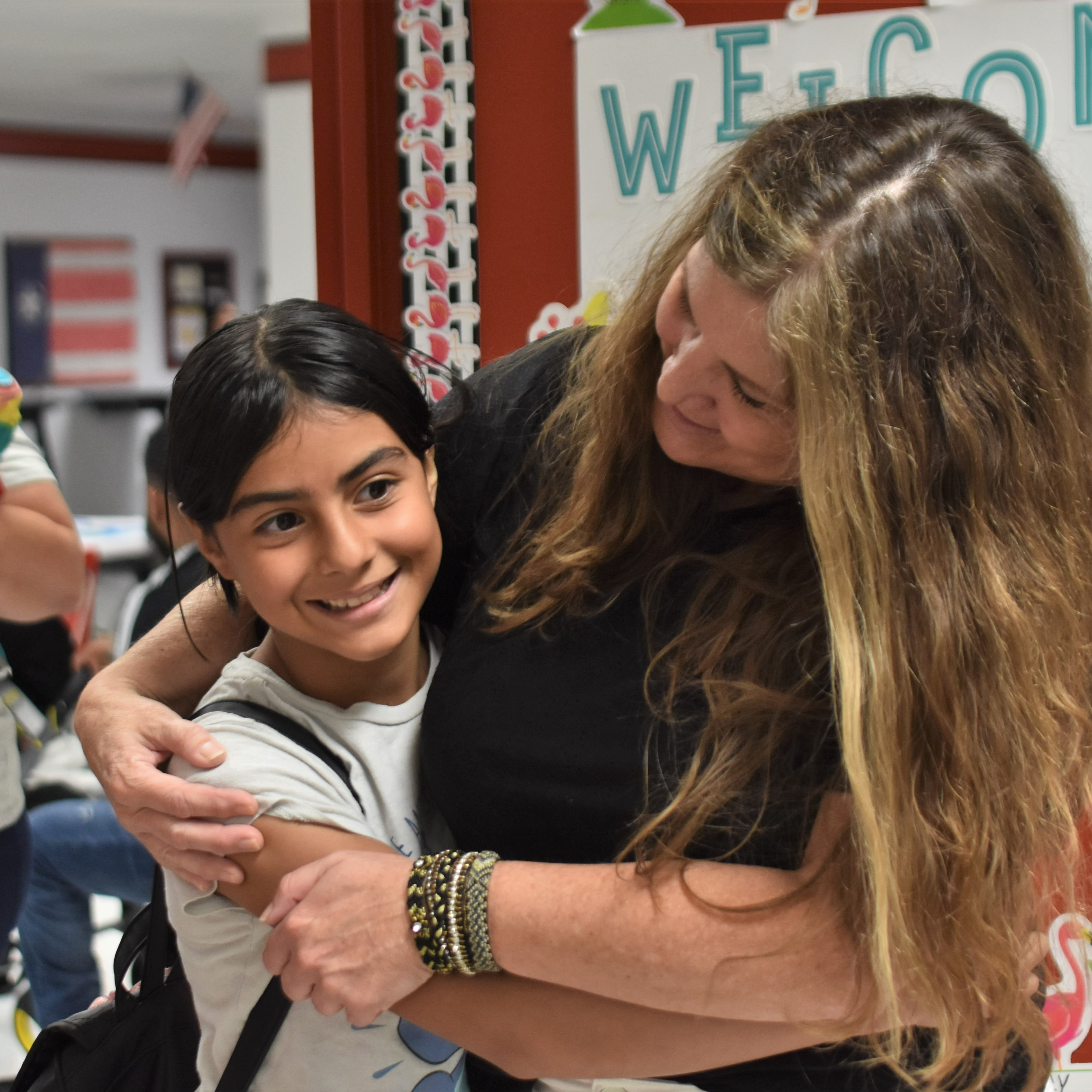 Student hug