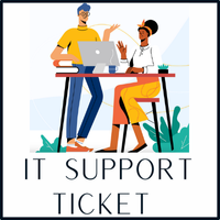 Information technology support ticket graphic and link