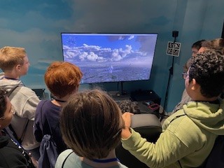 Students using technology in the field