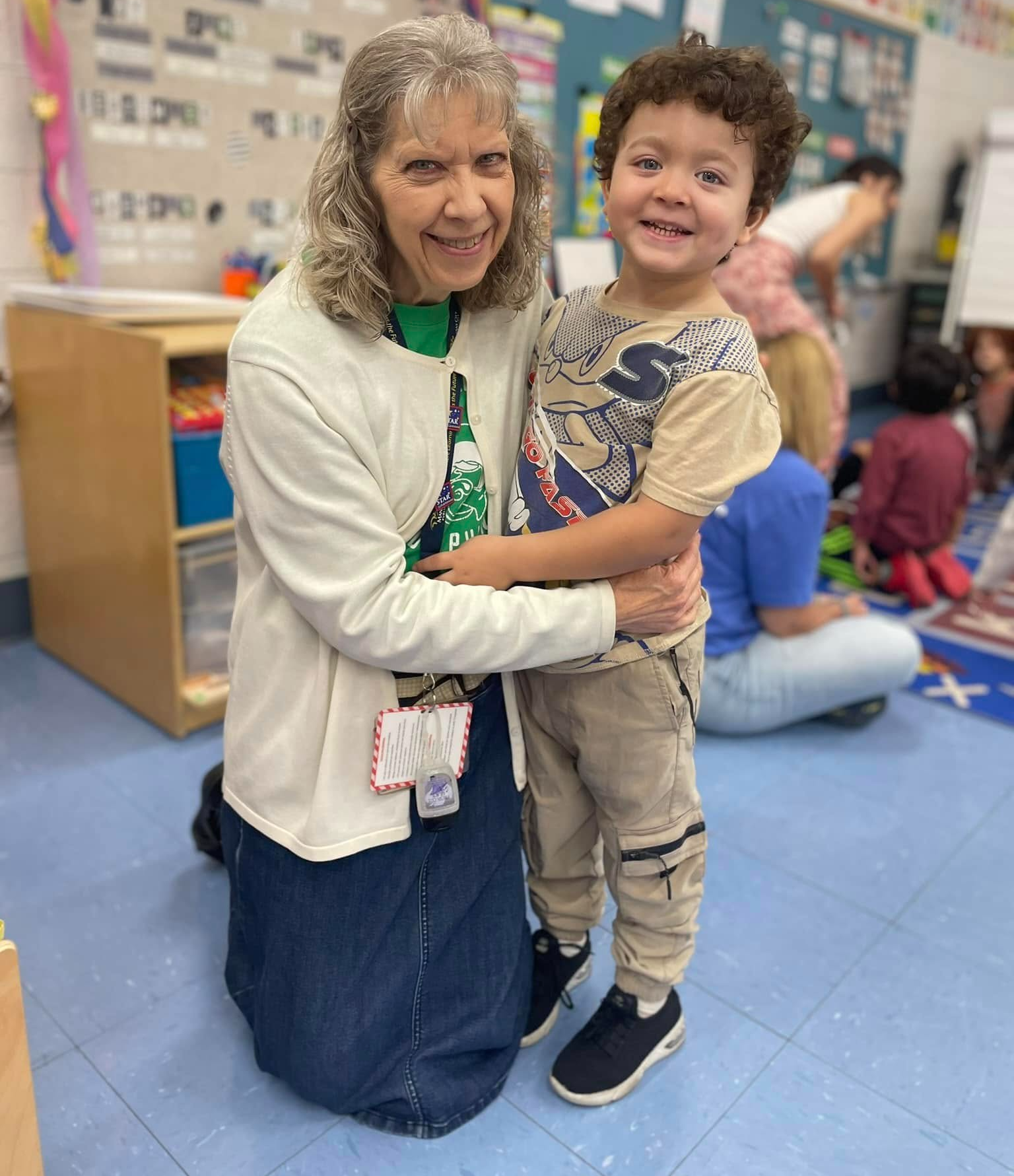 Teacher with student