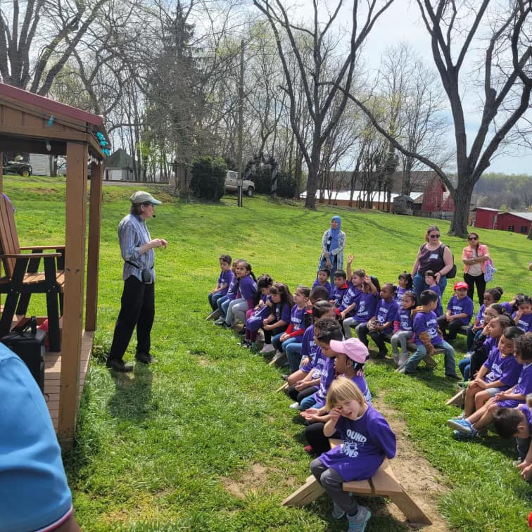 Students at a farm
