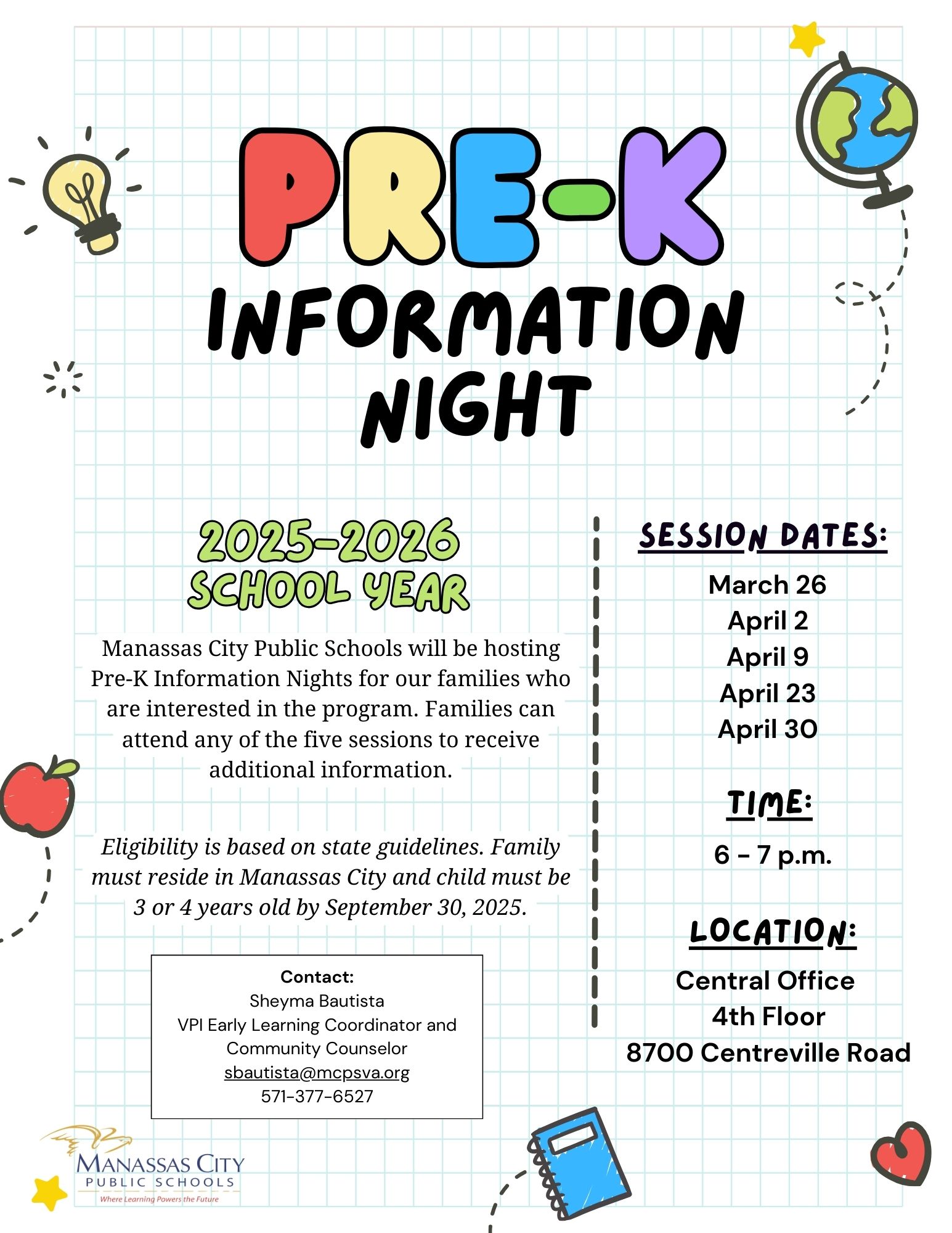 PreK Information Night - English