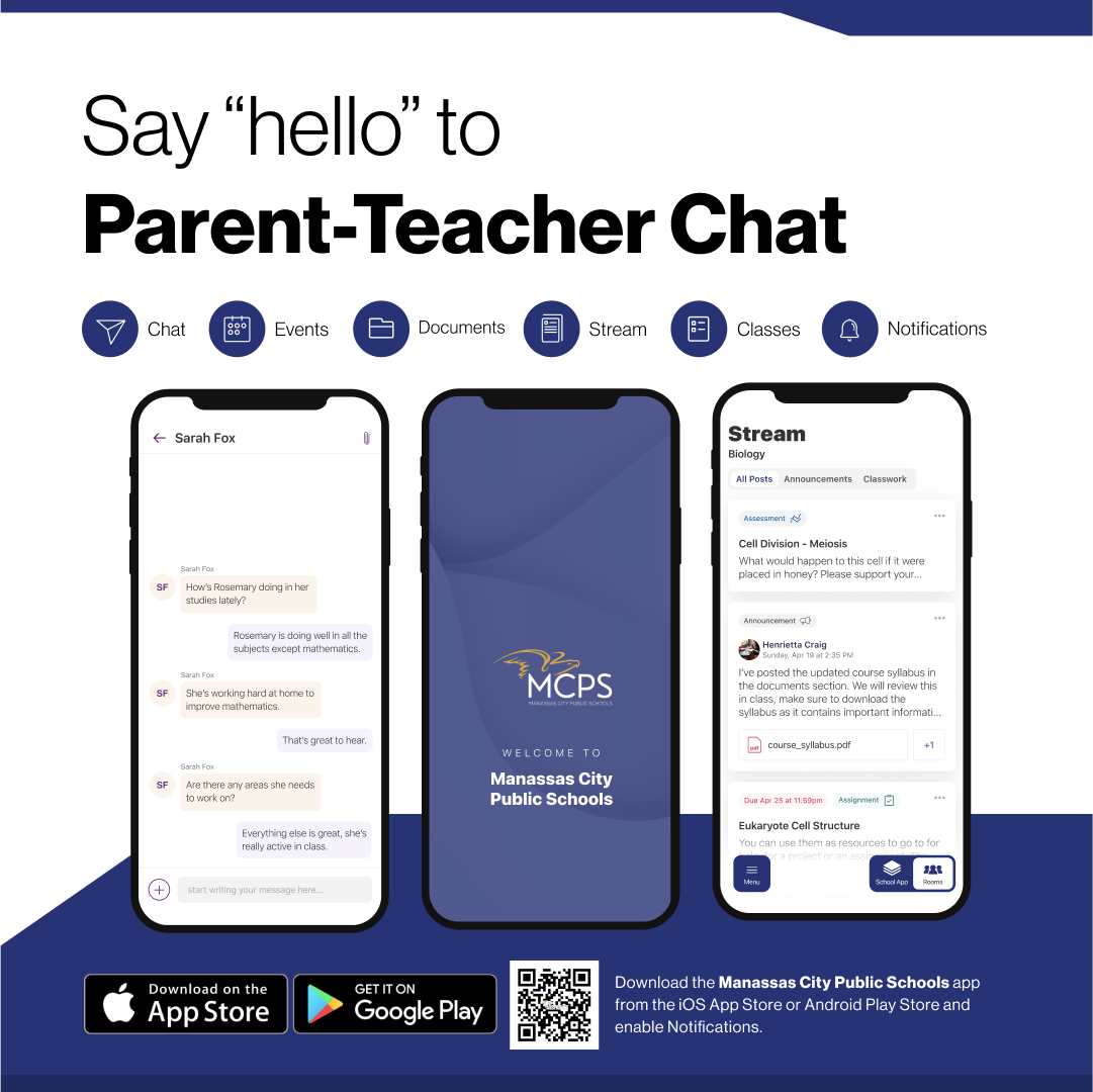 say hello to parent teacher chat graphic