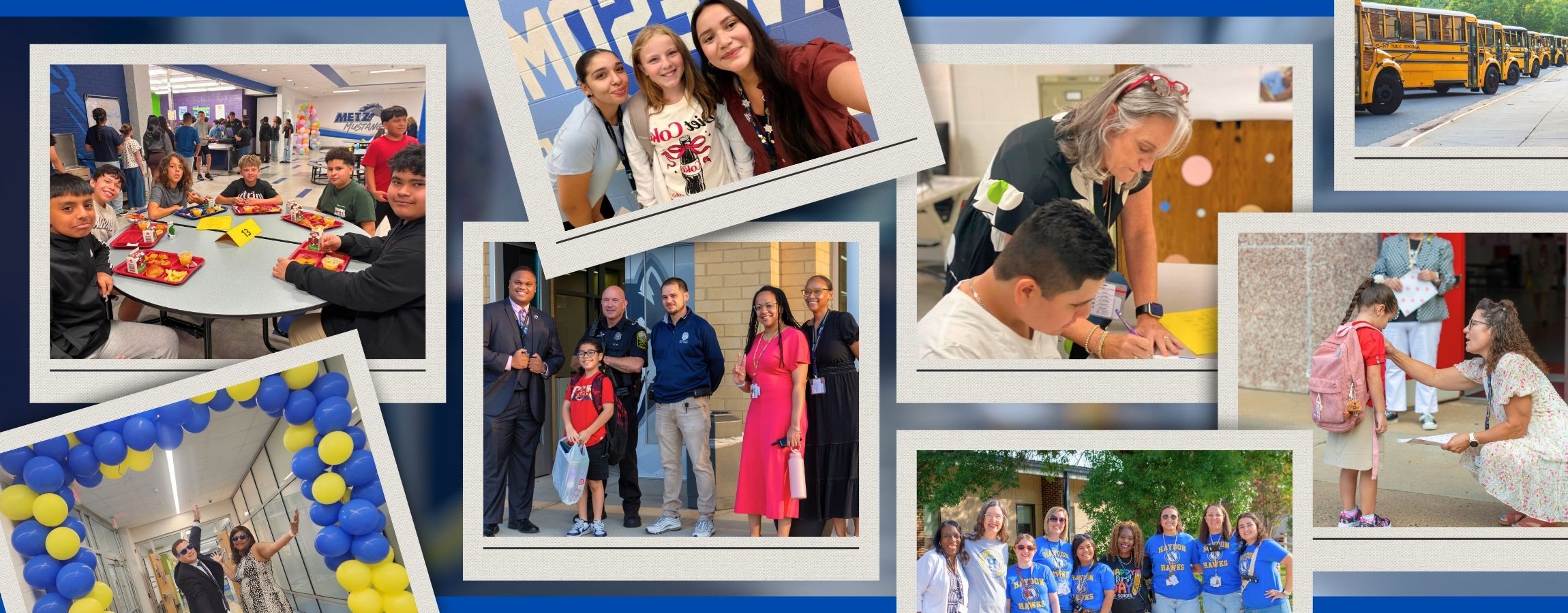 collage of photos from the first day of school