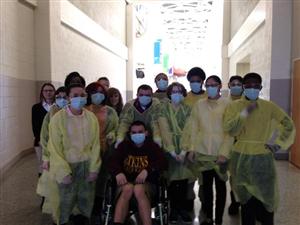 Students gathered for a picture
