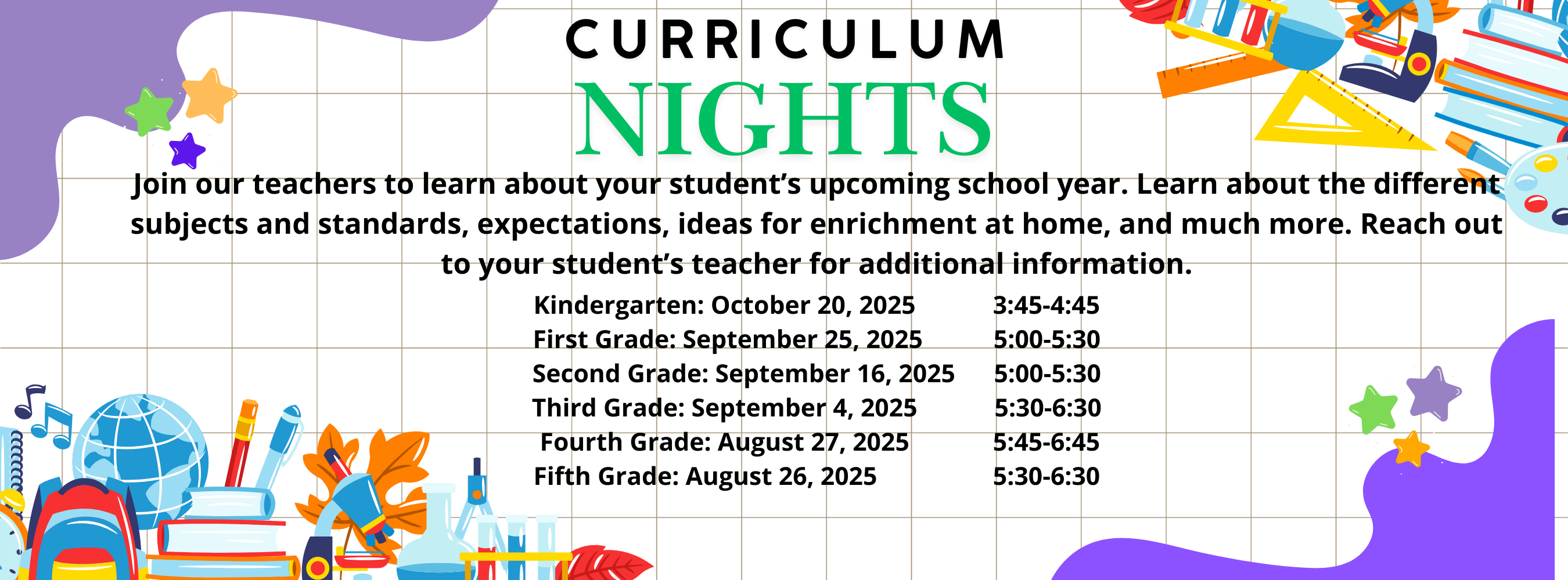 Curriculum Night Information
