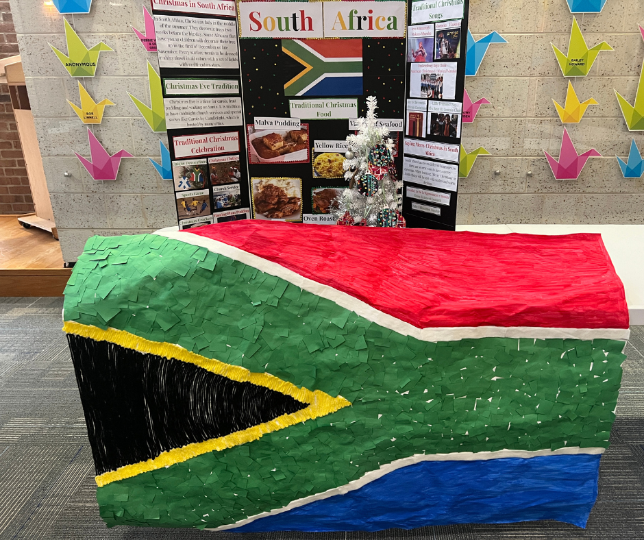 holiday crafts and info from south africa with student made south african flag