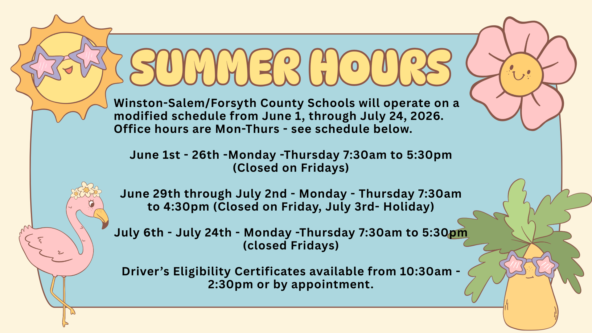 summer hours information