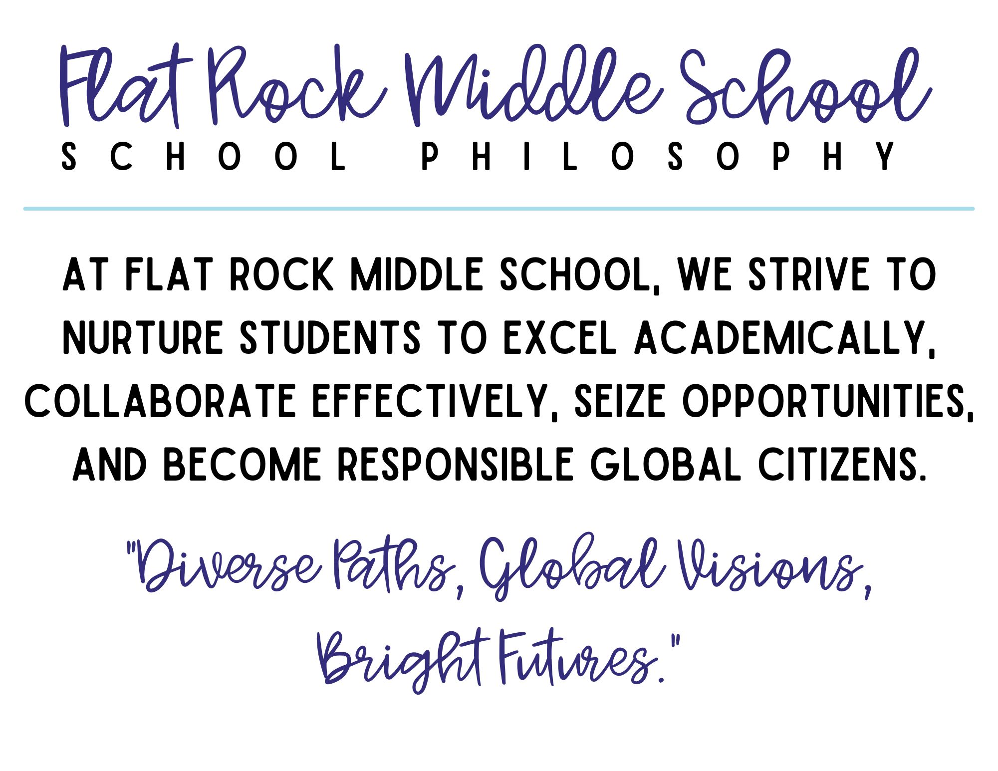 Flat Rock Middle School Mission and Vision