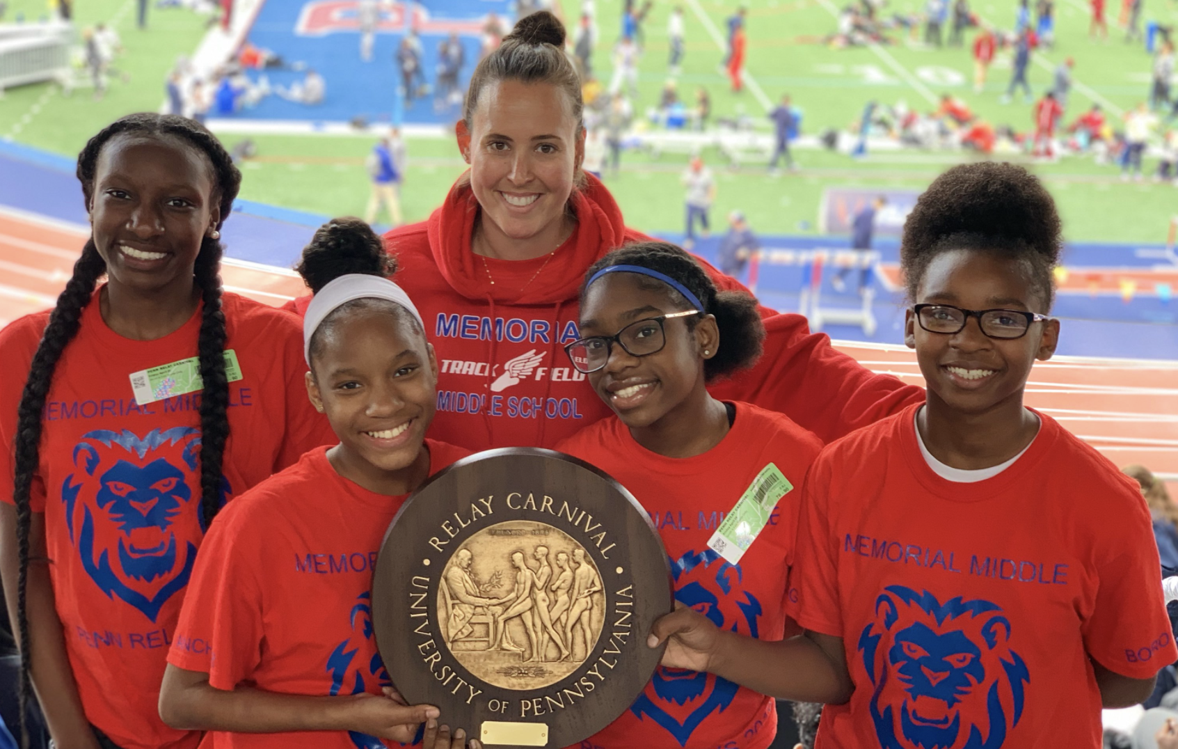 A photo of the Memorial Middle School Track Team.