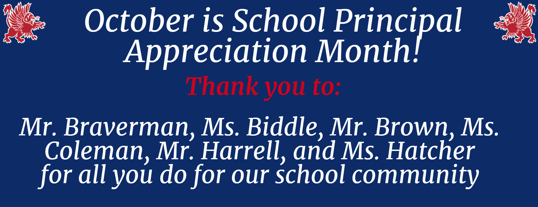 School Principal Appreciation Month