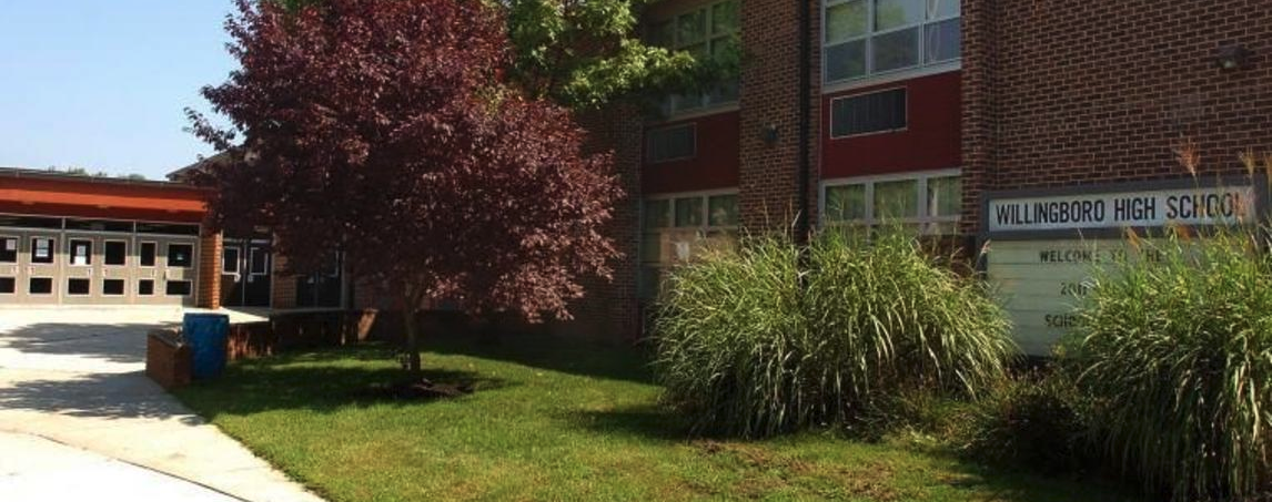 A photo of the WILLINGBORO HIGH SCHOOL.