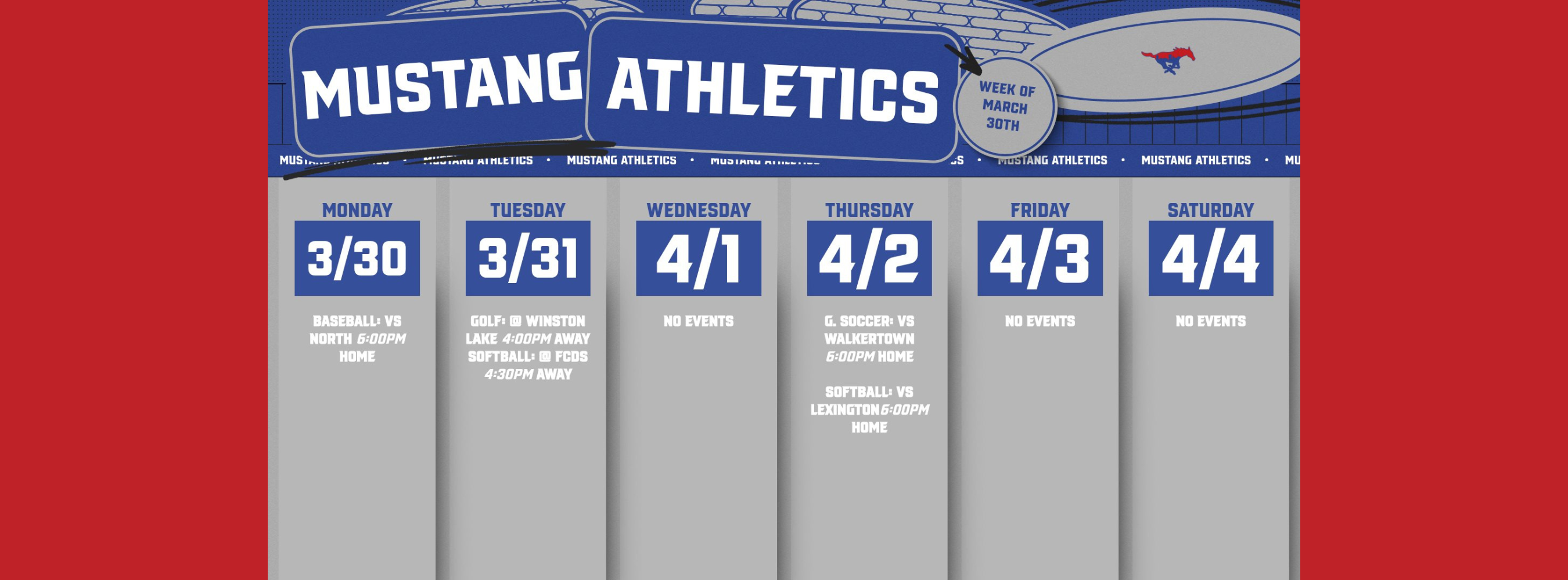 Mustang Athletics  at a Glance 